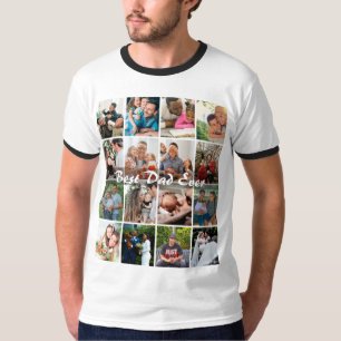 T-shirt Meilleur Papa du Monde 16 Collage de Photos Person