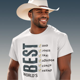 T-shirt Meilleur Papa du Monde Checklist Personnalisable