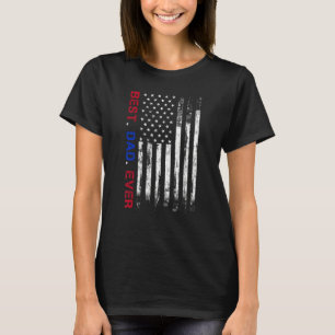 T-shirt Meilleur papa du monde drapeau américain américain