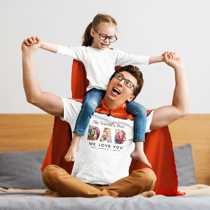 T-shirt Meilleur Papa du Monde Photo Nous T'aimons Hommes