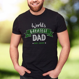 T-shirt Meilleur Papa du Monde Typographie en détresse Ver
