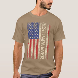 T-shirt Meilleur Papa Ever Cadeaux de drapeau américain am