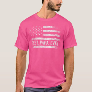 T-shirt Meilleur Papa Ever Cadeaux Drapeau Américain Papa