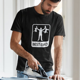 T-shirt Meilleur papa - Fier père avec enfants
