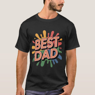 T-shirt Meilleur Papa Graphique : Lettres Rétro pour la Fê