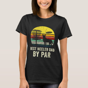 T-shirt Meilleur Papa Heeler Rouge Bleu Chien Bouvier Prop