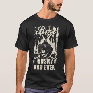 T-shirt Meilleur papa husky drôle de tous les temps Vintag