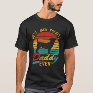 T-shirt Meilleur Papa Jack Russell Rétro Vintage Jack Ru