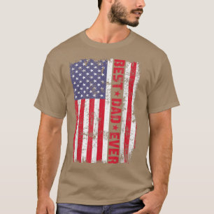 T-shirt Meilleur papa jamais American Flag Fête des pères