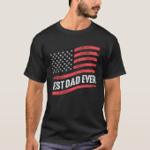 T-shirt Meilleur papa jamais - avec le drapeau américain (Devant)