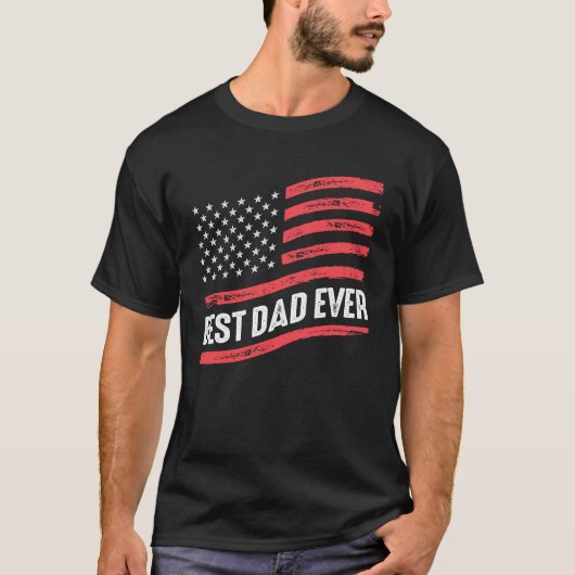 T-shirt Meilleur papa jamais - avec le drapeau américain (Devant)