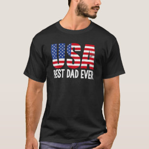 T-shirt Meilleur Papa Jamais Avec Nous Drapeau Américain A