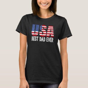 T-shirt Meilleur Papa Jamais Avec Nous Drapeau Américain A