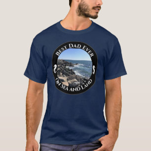 T-shirt Meilleur Papa Jamais Bleu Océan Atlantique Rocky 
