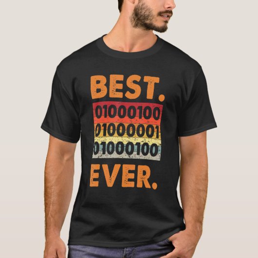 T-shirt Meilleur Papa Jamais Codeur de Code Binaire Dévelo (Devant)