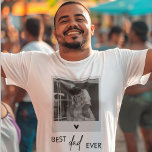 T-shirt Meilleur papa jamais minimaliste photo<br><div class="desc">Célébrez le meilleur papa de tous les temps avec notre T-shirt homme photo minimaliste ! Ce design moderne et élégant comprend le message chaleureux "Best Dad Ever" ainsi qu’un espace personnalisable pour votre photo préférée, créant un T-shirt personnalisé à la fois confortable et significatif. Parfait pour la Fête des pères,...</div>