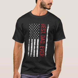T-shirt Meilleur Papa Jamais Nous Drapeau Américain Pour L