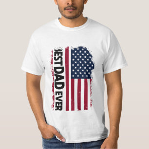 T-shirt Meilleur papa jamais nous Drapeau Fête des pères,
