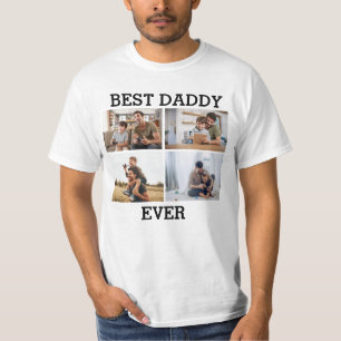 T-shirt Meilleur Papa Jamais Père Papa Photo Collage Photo