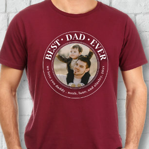 T-shirt Meilleur papa jamais Photo personnalisée Fête des