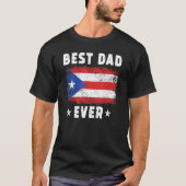 T-shirt Meilleur papa jamais Porto Rico Drapeau Meilleur p (Devant)
