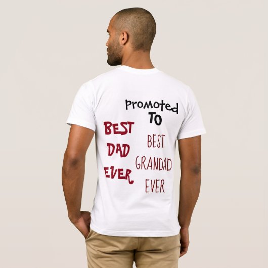 T-shirt Meilleur papa jamais promu au meilleur grand Cool (Dos entier)