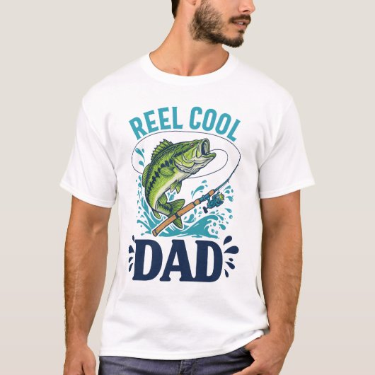 T-shirt Meilleur papa Jamais Reel Cool Papa Pêcher (Devant)