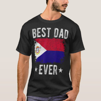 T-shirt Meilleur papa Jamais Saint Martin Drapeau Meilleur