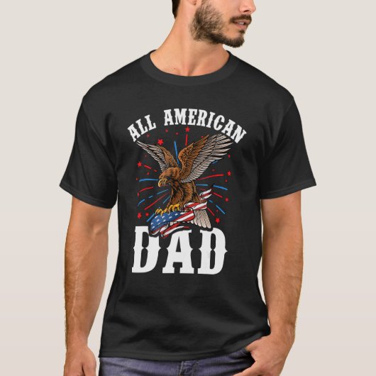 T-shirt Meilleur Papa Jamais Tous American Papa Eagle drap (Devant)