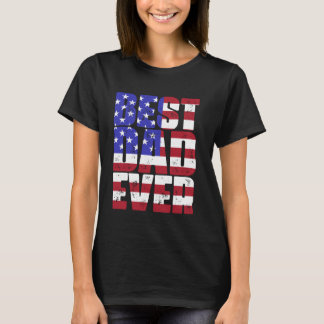 T-shirt MEILLEUR PAPA JAMAIS US Drapeau américain Papa pap
