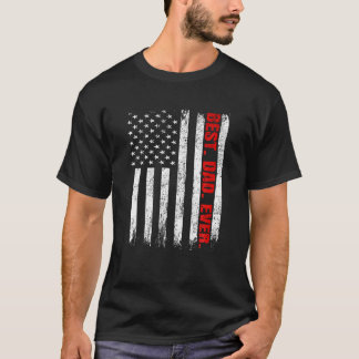 T-shirt Meilleur papa jamais USA Drapeau Fête des pères po