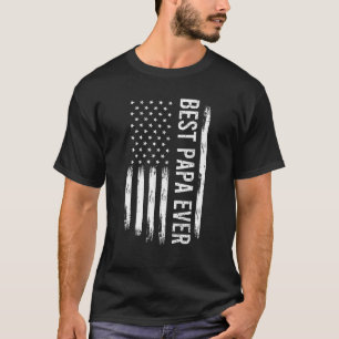 T-shirt Meilleur papa Jamais Vintage Américain Drapeau Pap
