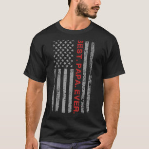 T-shirt Meilleur Papa Jamais Vintage Drapeau Américain Pap