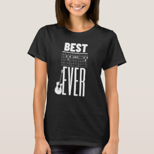 T-shirt Meilleur papa Joueur Guitare Joueur Chord Notes Gu
