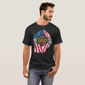 T-shirt Meilleur papa Jour Drapeau Américain Super Héros P (Devant entier)