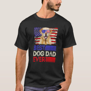T-shirt Meilleur papa labrador américain Drapeau américain