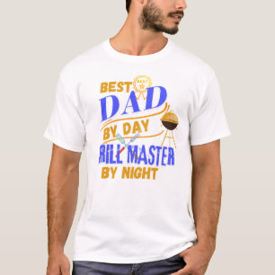 T-shirt Meilleur papa par jour, Grill Master par nuit drôl