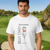 T-shirt Meilleur papa par Par : Golf Ball Snowman avec Red
