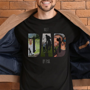 T-shirt Meilleur Papa Par Par Golfer Photo Collage Personn