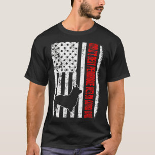 T-shirt Meilleur Papa Pembroke Welsh Corgi du Monde Drapea