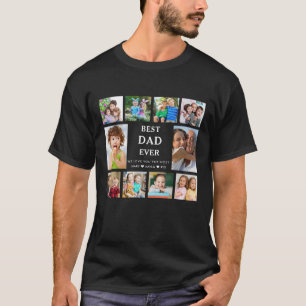 T-shirt Meilleur Papa Personnalisé Collage de 10 Photos No