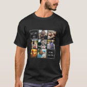 T-shirt Meilleur papa photo collage et texte noir (Devant)