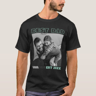 T-shirt Meilleur Papa Photo Vintage Personnalisé Fête des