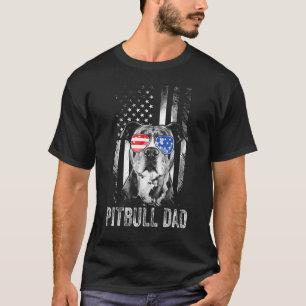 T-shirt Meilleur papa Pitbull de tous les temps Drapeau am