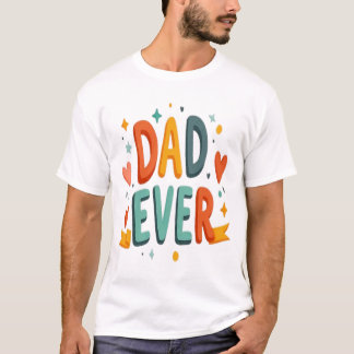 T-shirt Meilleur Papa PNG vibrant avec coeurs et étoiles