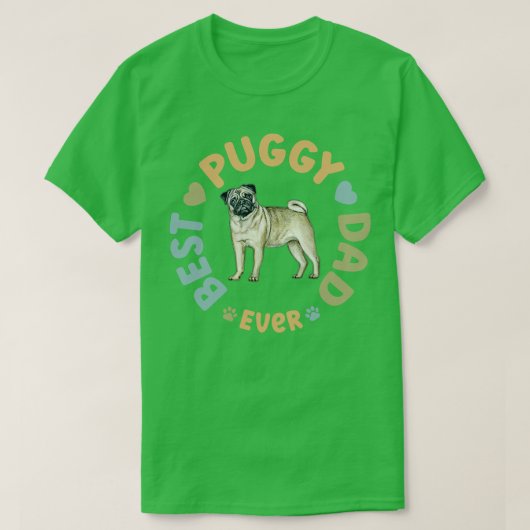 T-shirt Meilleur papa Puggy jamais (Design devant)