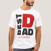 T-shirt Meilleur papa Red Black Parties scintillant Nom Cu (Devant)