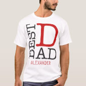 T-shirt Meilleur papa Red Black Parties scintillant Nom pe (Devant)