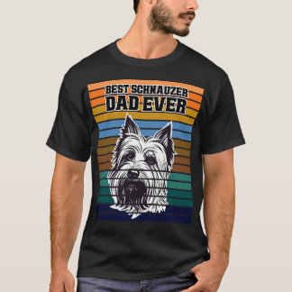 T-shirt Meilleur Papa Schnauzer de Tous les Temps Rétro Vi