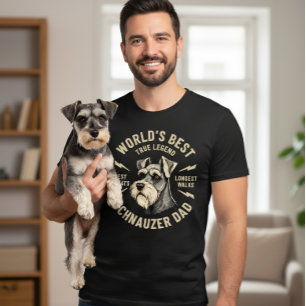 T-shirt Meilleur Papa Schnauzer du Monde Véritable Légende